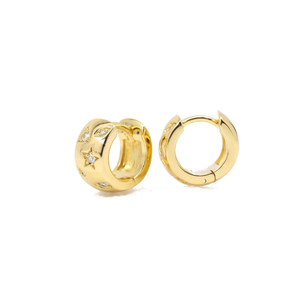 Constellation Huggie Hoop Earrings in Gold