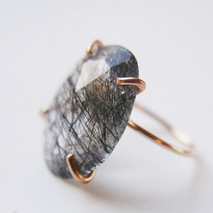 Black Rutile Gold Ring 6