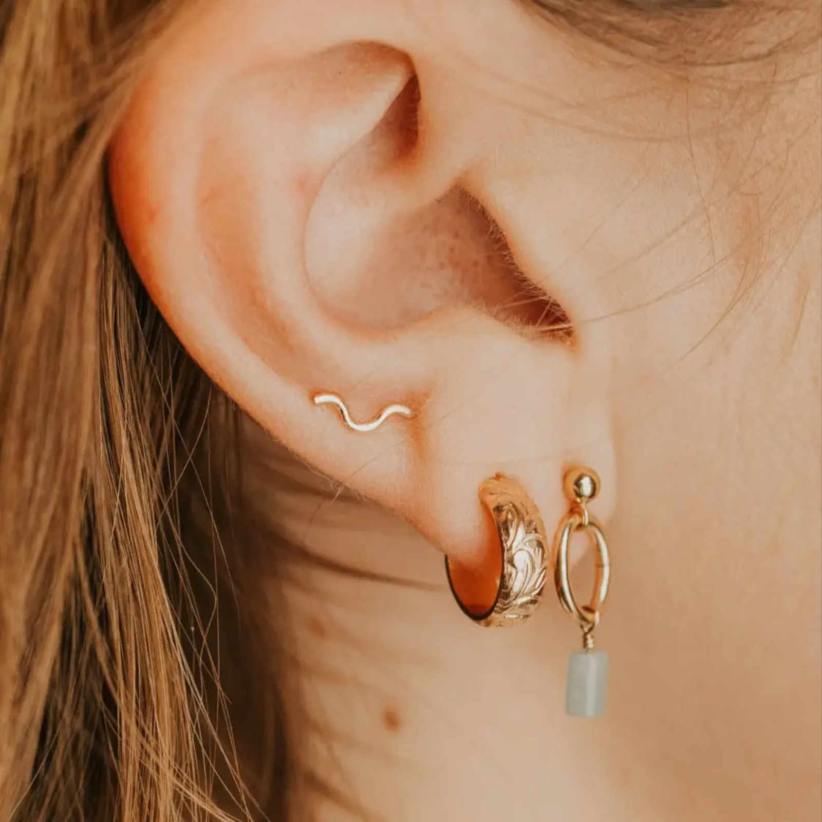 Tiny Wave Ear Climbers | 14kt Gold Fill
