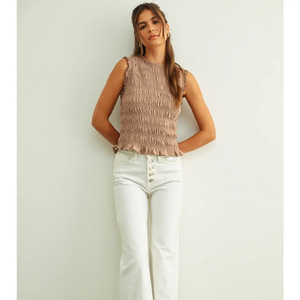 Sleeveless with All Over Smocking Top