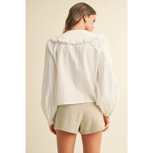 Textured Fabric Tie Blouse