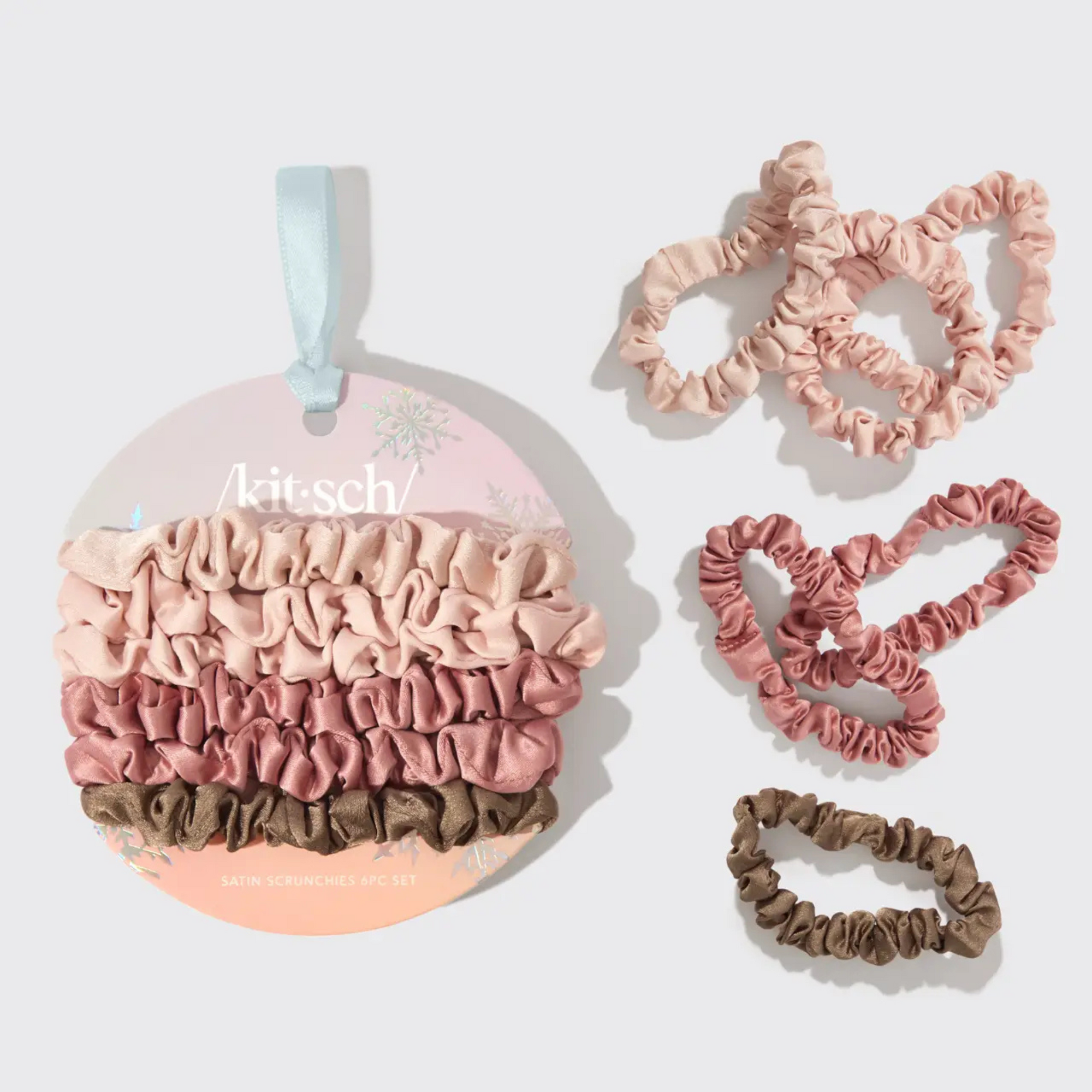 Holiday Ultra Petite Scrunchies 6pc - Terracotta