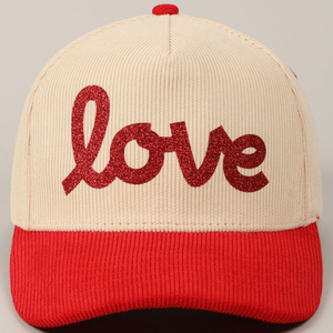 Love Glitter Corduroy Cap