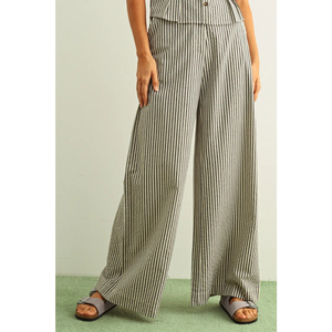 Striped Pattern Wide Leg Trouser