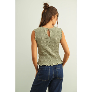 Sleeveless with All Over Smocking Top