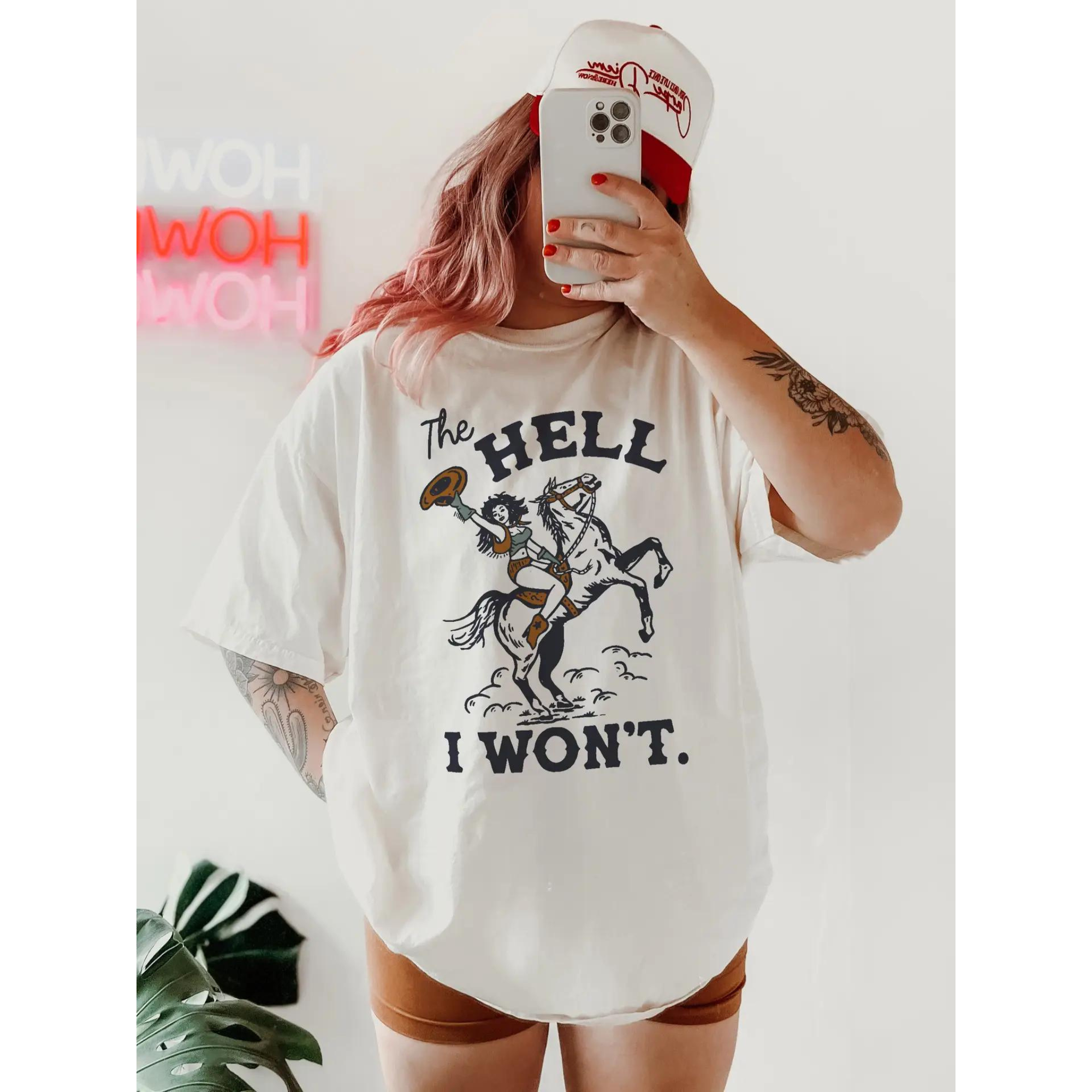 The Hell I Won't Western Cowgirl Graphic Tee