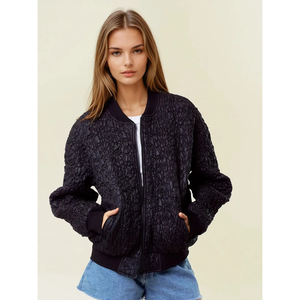 Popcorn Quilted Bomber Jacket