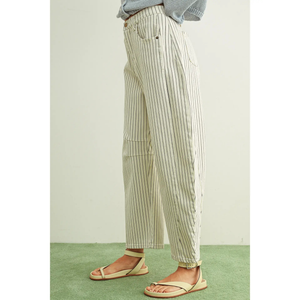 Pinstriped Barrel Pant
