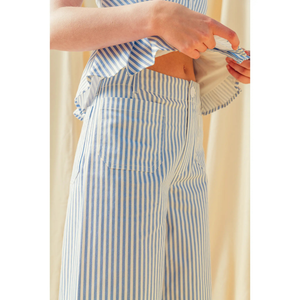 STRIPE STRETCH FABRIC POCKET FRONT PANTS