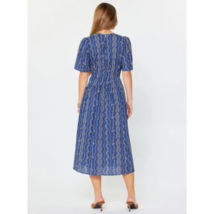 Embroidered Half Sleeve Maxi Dress