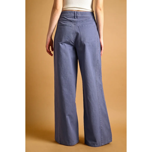 Washed Color Wide Leg Pants