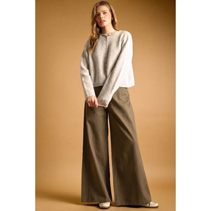 Washed Color Wide Leg Pants