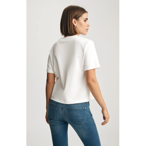 AUDREY INTERLOCK CREW NECK T-SHIRT White