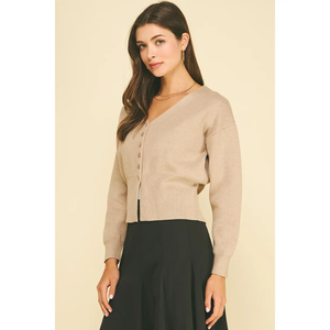 V-Neck Button Down Cardigan