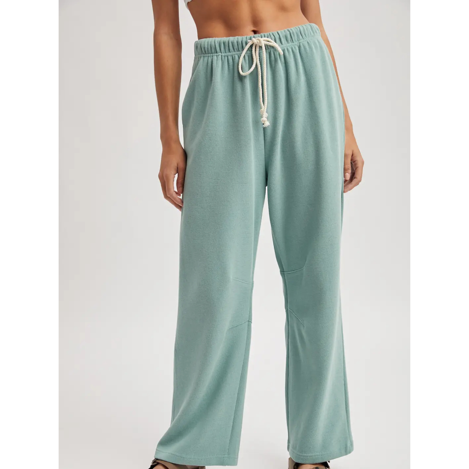 Knit Pants With Drawstring Pistachio