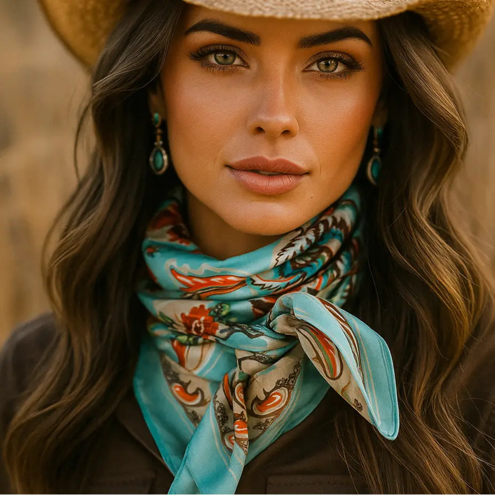 Turquoise That So 70's Paisley Wild Rag