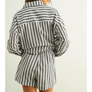 Striped Elastic Band Waist Shorts