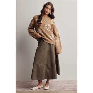 A line Suede Skirt