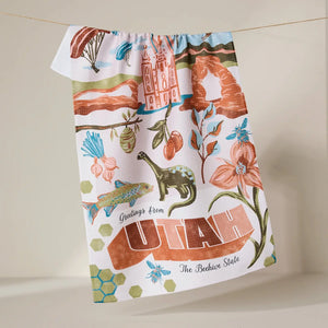 Greetings From Utah Tea Towel