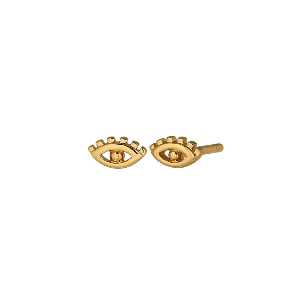 Evil Eye Stud Earring in Gold