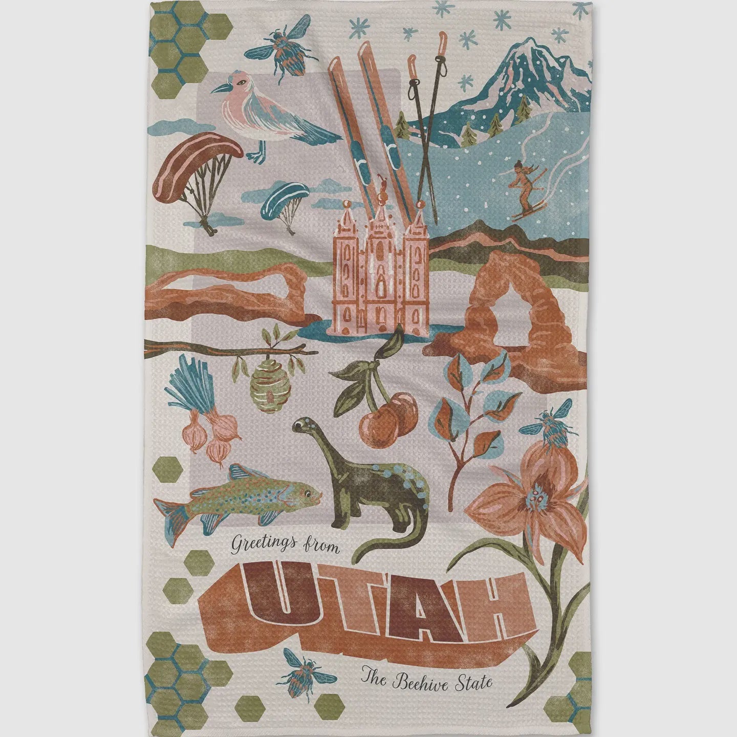 Greetings From Utah Tea Towel
