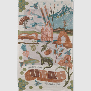 Greetings From Utah Tea Towel