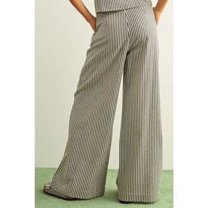 Striped Pattern Wide Leg Trouser