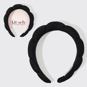 Recycled Fabric Puffy Headband - Black