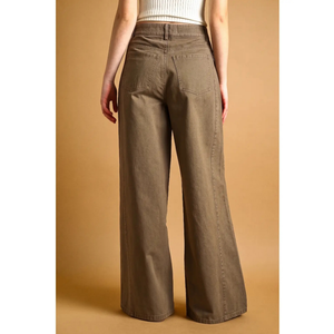 Washed Color Wide Leg Pants