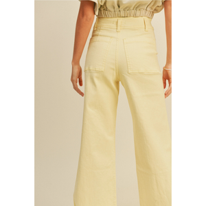 Straight Wide Leg Denim Pant