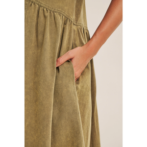 Heritage Mineral- Washed Relaxed Cotton Shirt Midi Dress