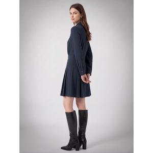 Pleated Button Down Mini Dress