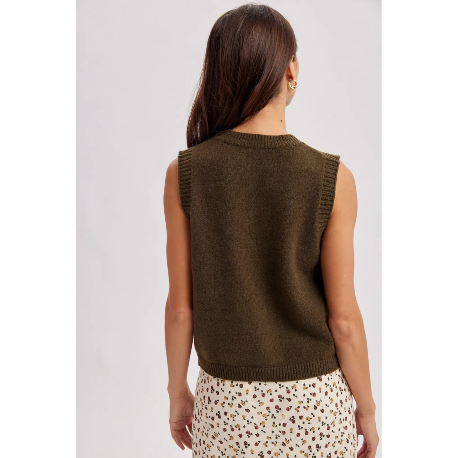 Sleeveless Sweater Cardigan Vest