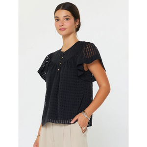 Gingham Check Short Sleeve Blouses