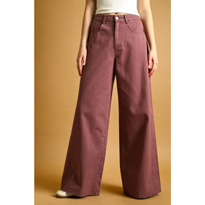 Washed Color Wide Leg Pants