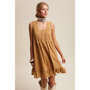 Pintuck Mini Dress