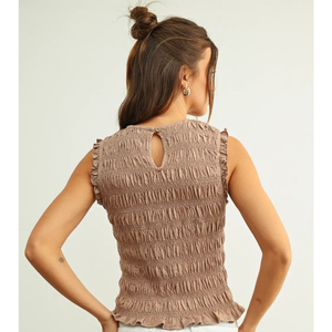 Sleeveless with All Over Smocking Top