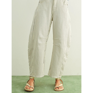 Pinstriped Barrel Pant