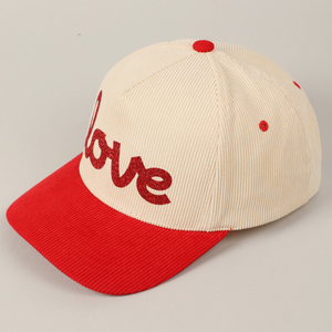 Love Glitter Corduroy Cap
