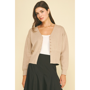 V-Neck Button Down Cardigan