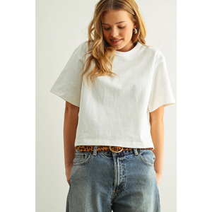 Short Sleeve Cotton Knit Top