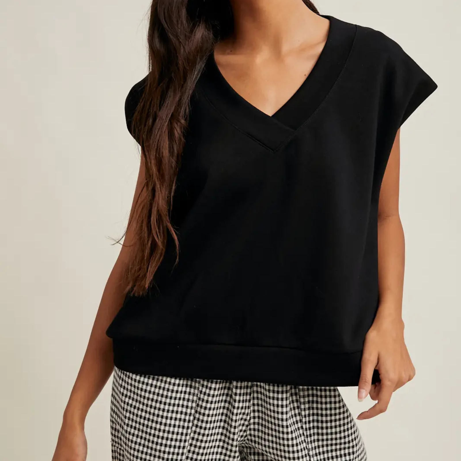 Sleeveless Scuba Crop Pullover