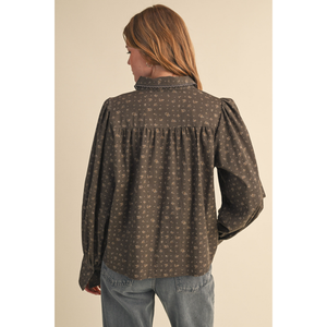 Lace Floral Button Up Top