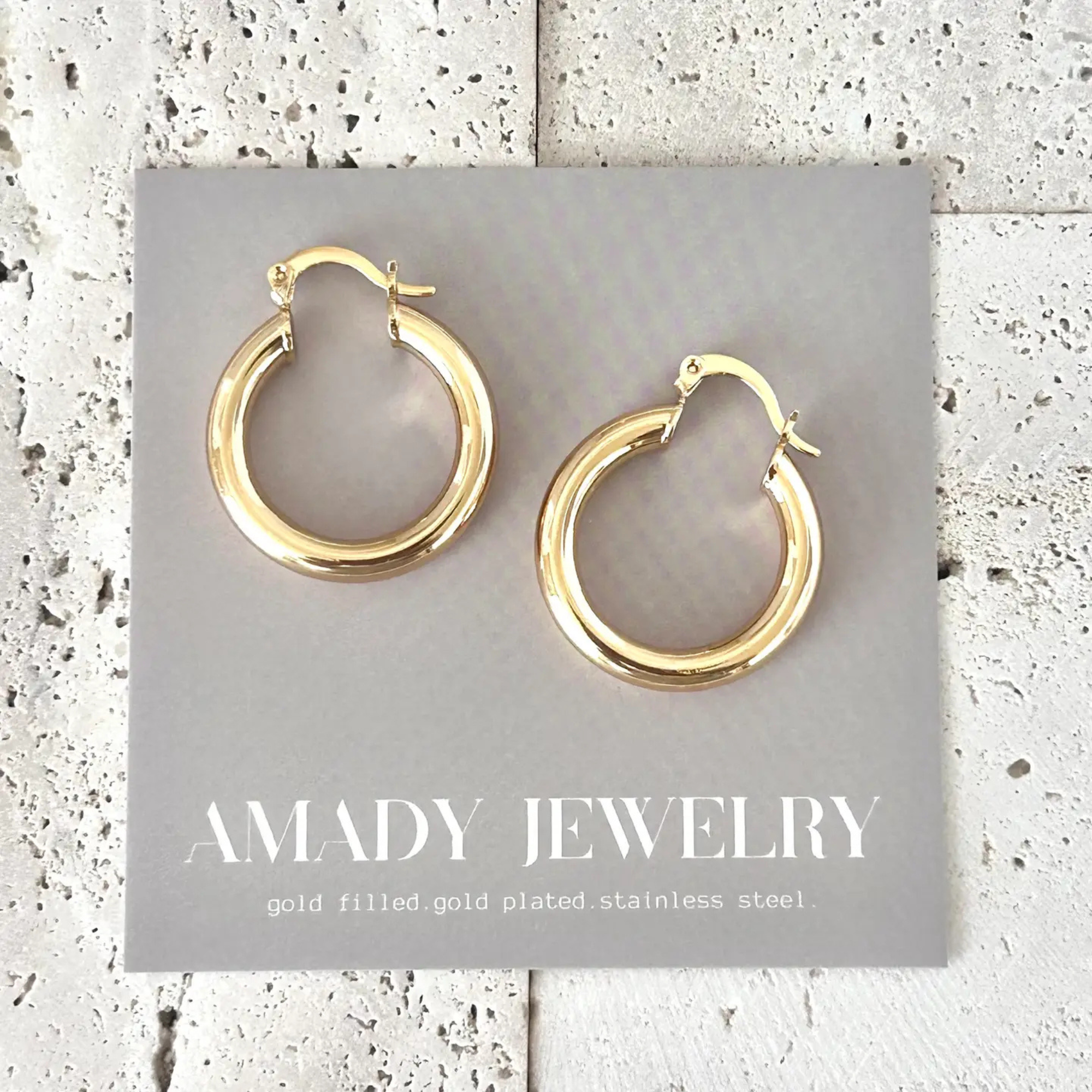 Thick Hoop Earrings 4mm