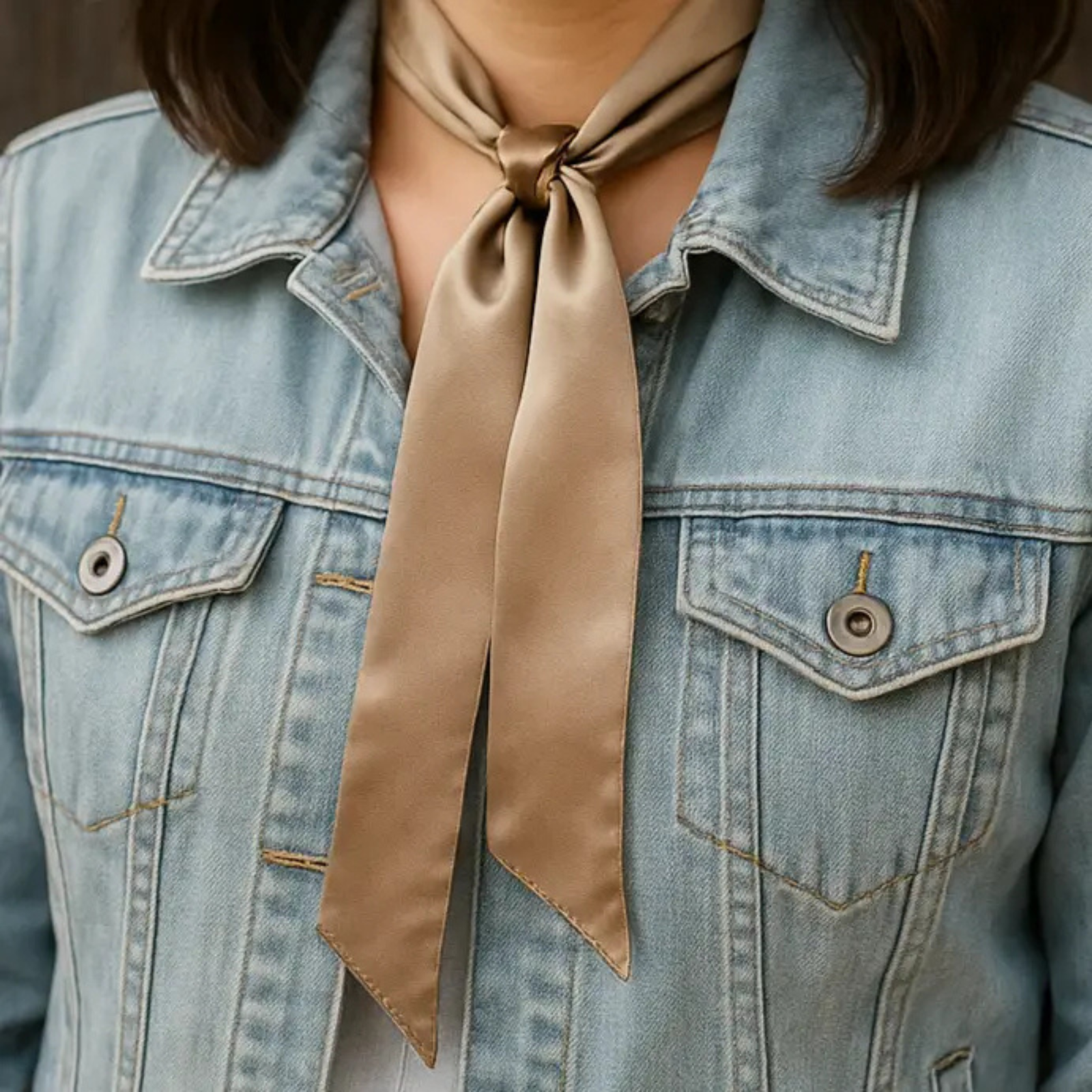 Tan Western Skinny Cowgirl Necktie