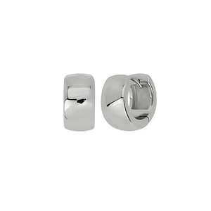 Wide Classic Huggie Hoop Earrings in Silver