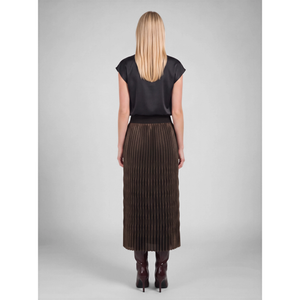 Metallic Special Pleated Midi Skirt