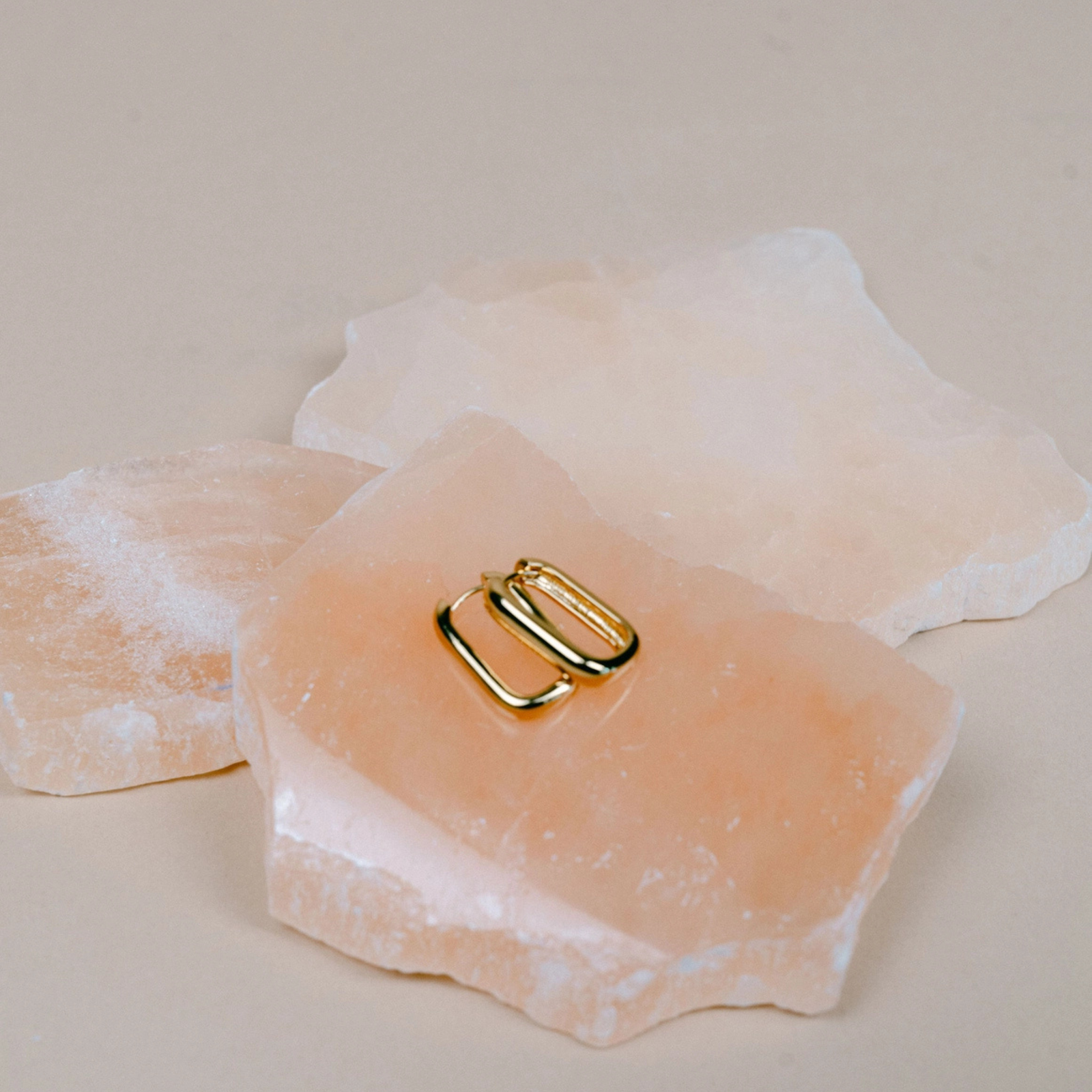 Emma Elongated Hoop Earrings in Gold