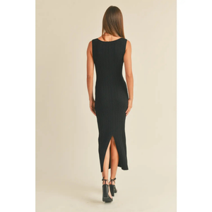 Patterned Rib Knitted Long Dress