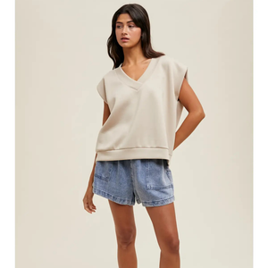 Sleeveless Scuba Crop Pullover